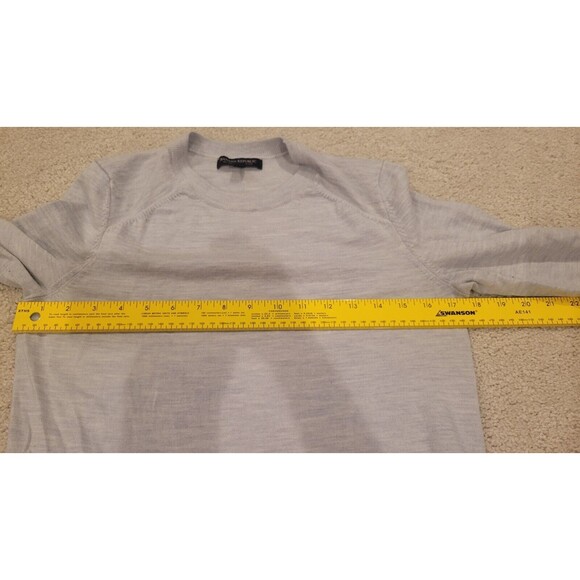 Banana Republic Extra Fine Merino Wool Sweater 3/4 Sleeves Heather Grey Small - Picture 4 of 7
